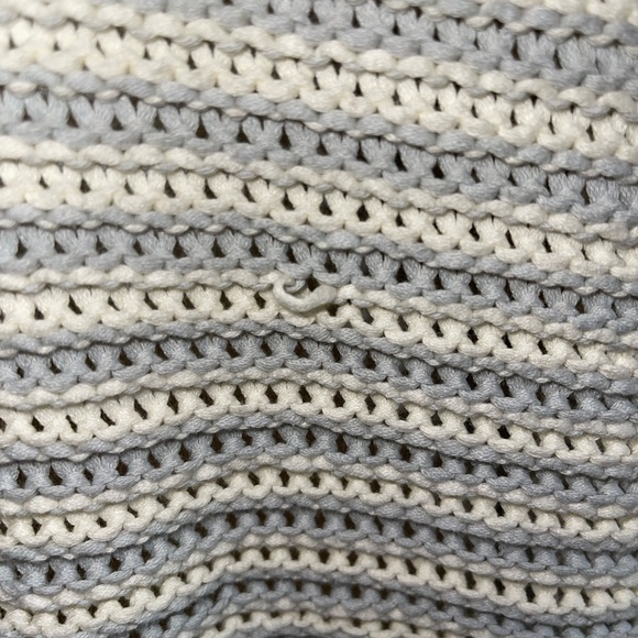 Madewell Women's Cardigan Size S Gray & White Short Sleeve Front Pockets - Picture 7 of 10